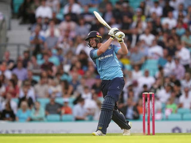 Yorkshire's Tom Kohler-Cadmore batting during the Vitality Blast T20 quarter-final match at The Oval, London. Picture date: Wednesday July 6, 2022. Photo: Mike Egerton/PA Wire.