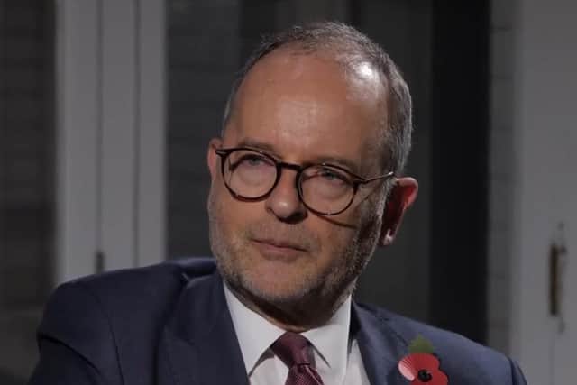 Paul Blomfield appeared on Sky New's with Sophy Ridge to discuss the death of his father. His father, Harry, took his own life after being diagnosed with inoperable cancer. Photo  taken from Sky News interview.