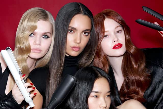 Styles created usinf ghd Sculpt, which uses AI to sense, learn and adapt to individual hair temperature using an algorithm interpreted by a thermal controller that increases and reduces heat as and when needed to perfect faster styling, giving more shine, less frizz and better curl definition - all while safeguarding the hair.