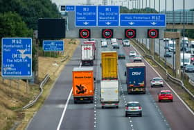 A smart motorway is a section of a motorway that uses traffic management methods to increase capacity and reduce congestion in particularly busy areas by using using the hard shoulder as a running lane and using variable speed limits to control the flow of traffic. PIC: James Hardisty.