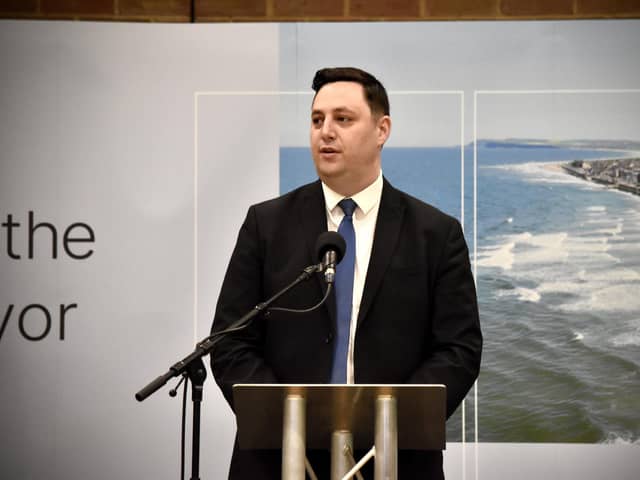 Ben Houchen reflects after being announced as the Tees Valley Mayor at the highly anticipated 2024 election for Tees Valley Mayor. Credit: James Hind/Teesside Snapper