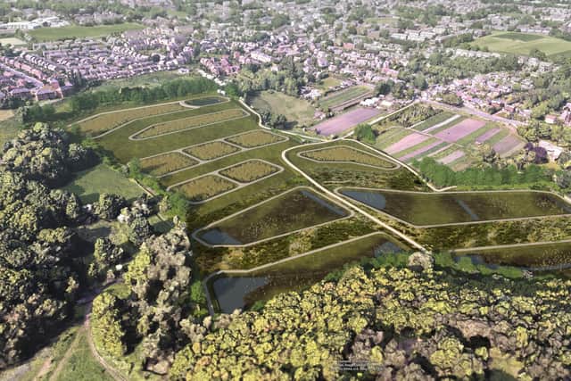 An artist's impression of how the managed wetland site in Pudsey will look