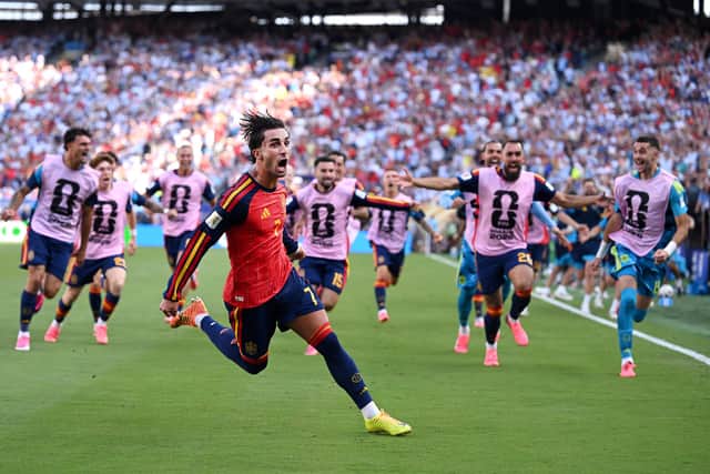 WORTHY WINNERS: Spain's Ferran Torres celebrates scoring the only goal of the 2026 World Cup final (Image: David Ramos/Getty Images)