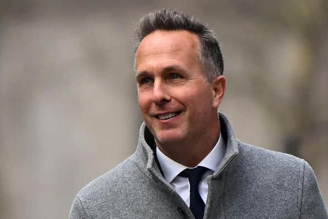 Former England cricket captain Michael Vaughan arrives at the CDC (Picture: JUSTIN TALLIS/AFP via Getty Images)