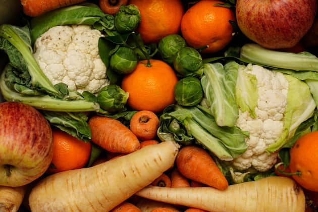 A crate of fresh fruit and vegetables. PIC: David Davies/PA Wire