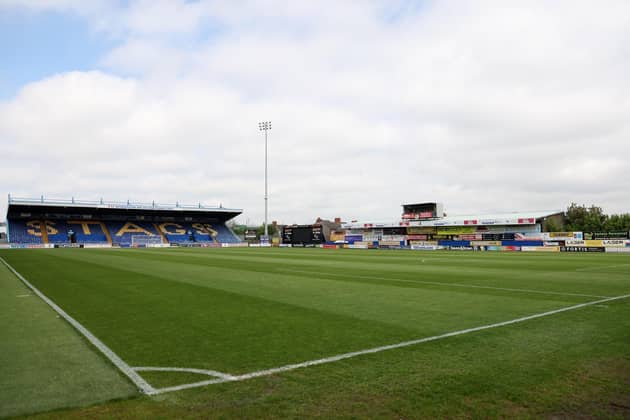 MANSFIELD, ENGLAND - MAY 07: General view inside the stadium prior to the Sky Bet League Two match between Mansfield Town and Forest Green Rovers at One Call Stadium on May 07, 2022 in Mansfield, England. (Photo by Matthew Lewis/Getty Images)