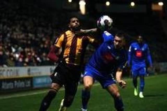 Action from Bradford City's home derby with Harrogate Town. Picture: Jonathan Gawthorpe