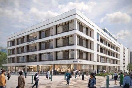 Proposals submitted to Sheffield City Council by architects Allford Hall Monaghan Morris and developers Urban Splash for the regeneration of the old Cole Brothers department store on Barkers Pool
