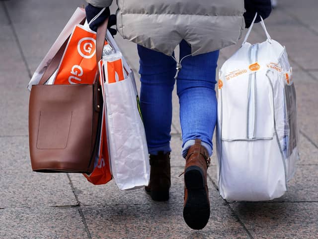 Consumer card spending grew 4 per cent year-on-year in March, less than half the latest Consumer Prices Index rate, including owner occupiers' housing costs, of 9.2 per cent, according to Barclays. Picture by Brian Lawless.