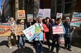 Demonstration outside Scarborough Town Hall. PIC: Richard Ponter