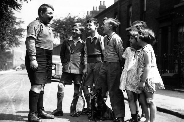 Ernest Jenkinson (left) is joking around with his school friends in Sheffield in May 1936.