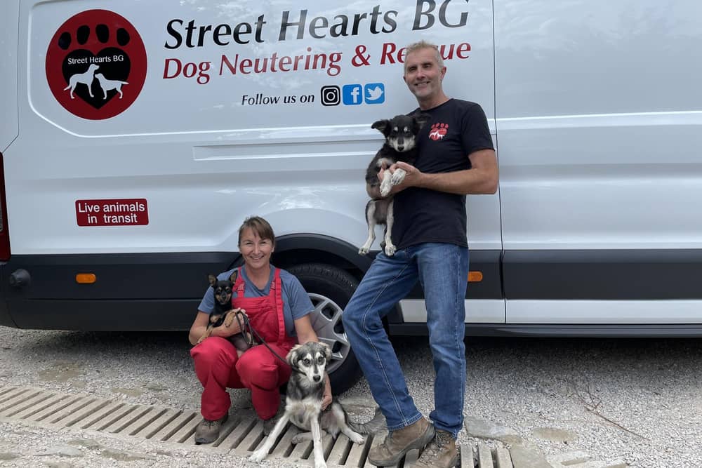 Emma and Anthony Smith, founders of the rescue dog charity Street Hearts in Bulgaria