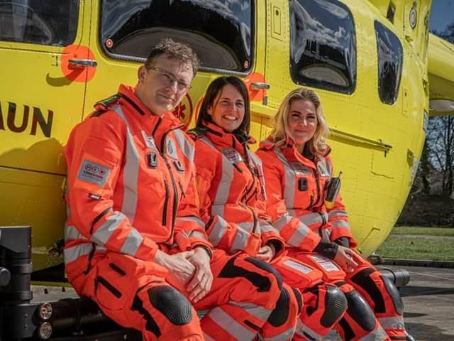 Yorkshire Air Ambulance paramedics call out to supporters to donate through the Big Give Christmas campaign