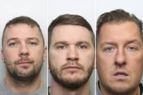 (l-r) Max Lambert, Liam Whitaker and Liam Hanbury have all been jailed for 30 years