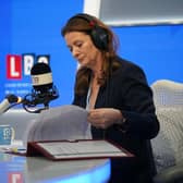 Education Secretary Gillian Keegan takes part in a live phone-in on LBC. PIC: Yui Mok/PA Wire