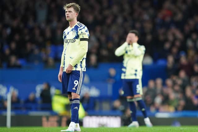 IN TROUBLE: Leeds United's Patrick Bamford after his side's 1-0 defeat at Everton