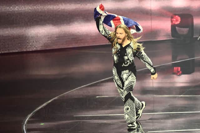 Singer Sam Ryder, last year's representative for Great Britain at the Eurovision Song contest 2022. Photo by MARCO BERTORELLO/AFP via Getty Images.