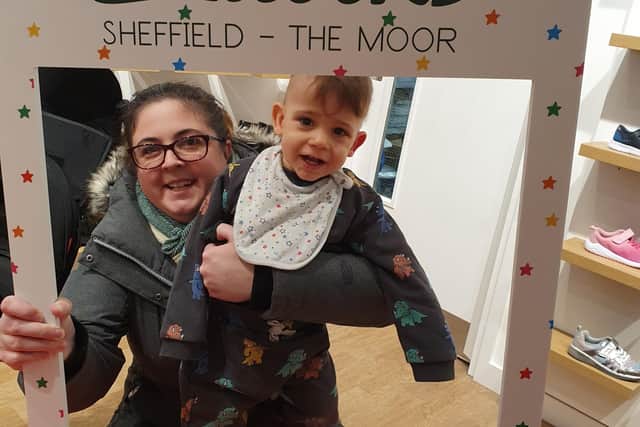 Natasha and Nick bought baby Harry his first pair of shoes on their last shopping trip together. Photo: SWNS/ Irwin Mitchell