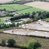A drone image of the traveller site near Hillam.