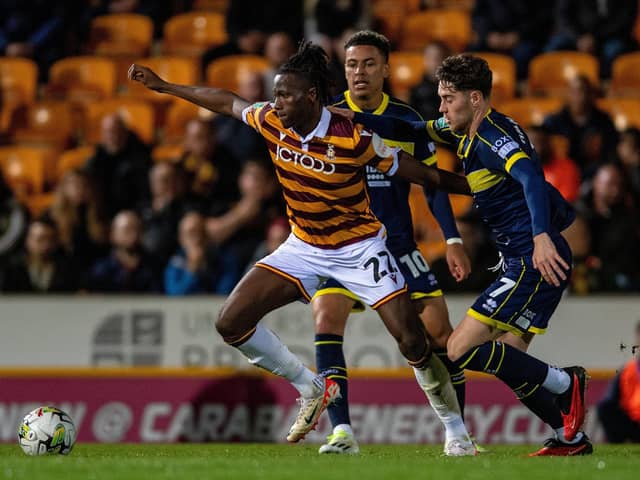 CONCERN: Bradford City's Daniel Oyegoke