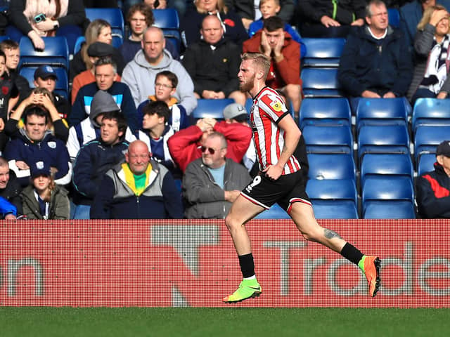 Sheffield United's Oli McBurnie celebrates scoring his side's second goal of the game during the Sky Bet Championship match at The Hawthorns, West Bromwich. Picture: Bradley Collyer/PA Wire.