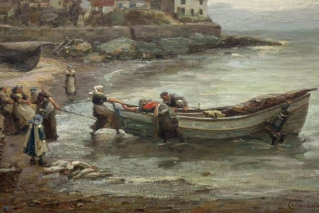 Pulling up the Cobbles Runswick by Lionel Townsend Crawshaw sold for £17,500, a new record for the Staithes Group artist.