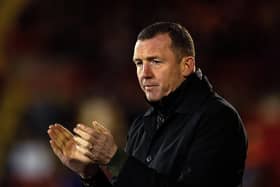 Barnsley boss Neill Collins was unimpressed with his side's first-half display against Exeter City. Image: Bruce Rollinson