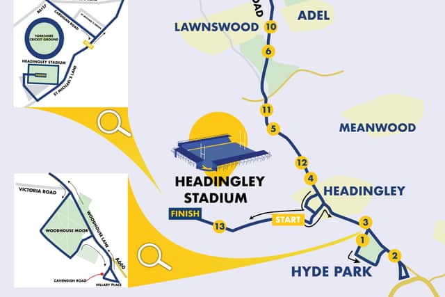 The route of the 2023 Leeds Half Marathon