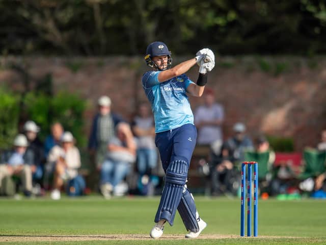 Ben Coad scored a one-day career-best 45 from the No 10 position after Yorkshire crashed to 91-8 at Grace Road. Picture by Allan McKenzie/SWpix.com