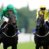 FIRST HOME: Relief Rally ridden by jockey Tom Marquand (left) on their way to winning the Sky Bet Lowther Stakes on day two of the Ebor Festival at York Racecourse. Picture: Mike Egerton/PA