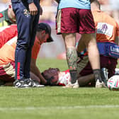 James Batchelor was stretchered off in Newcastle. (Photo: Paul Currie/SWpix.com)