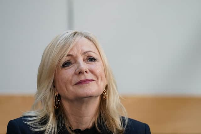 LEEDS, ENGLAND - DECEMBER 05: Mayor of West Yorkshire, Tracy Brabin, takes part in the Commission on the UKâ€™s Future report press conference on December 05, 2022 in Leeds, England. After former Prime Minister Gordon Brown delivered proposals to drive growth in the UK via the Commission On The UK's Future Report, Labour Leader, Keir Starmer, set out proposals on how his Labour government would spread power, wealth and opportunity across the UK. (Photo by Ian Forsyth/Getty Images)