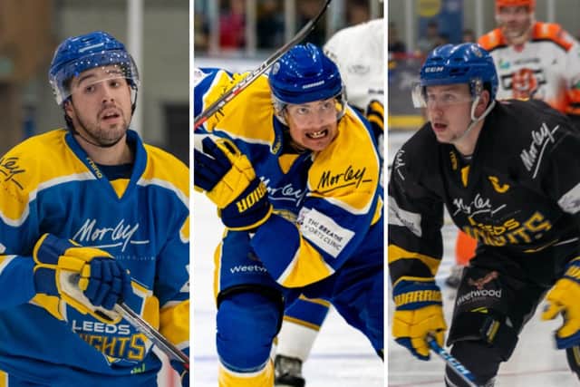 THRIVING: Leeds Knights' captain Kieran Brown, far right, has been blown away by the impact had by import Zach Brooks (left) and centre Cole Shudra. Pictures: Oliver Portamento.