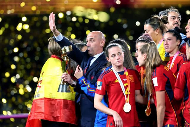 Spanish football federation president Luis Rubiales following the FIFA Women's World Cup final. (Photo credit: Isabel Infantes/PA Wire.)