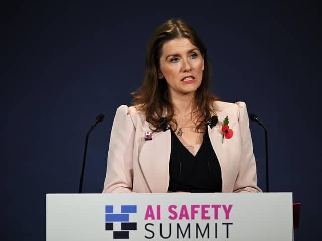 Michelle Donelan, Secretary of State for Science, Innovation, and Technology, pictured at the AI safety summit, earlier this year. PIC: Leon Neal/PA Wire