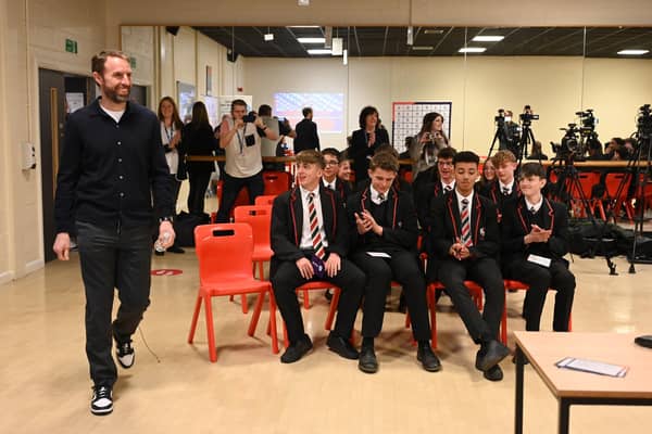 Gareth Southgate stunned pupils at Lawnswood School. Photo: Roger Moody