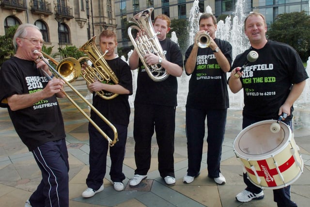 The official England band backing Sheffield Bid to host some of the 2018 World Cup matches in the City.