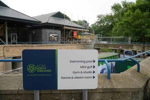 The exterior of Active North Yorkshire Richmond. Vital repair works that will allow swimming facilities to reopen to the public are entering their final stages.