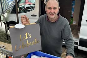 Billy Collins at his stall in Skipton on his last day before retirement. (Pic credit: Skipton Market)