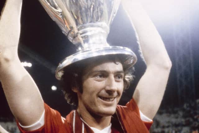 Trevor Francis lifts the trophy after the 1979 European Cup Final between Nottingham Forest and Malmo at the Olympic Stadium on May 30, 1979 in Munich, in which he scored the winning goal (Picture: Allsport/Getty Images/Hulton Archive)