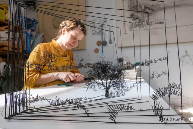 Wire artist Helaina Sharpley, who works out of a gallery based in West Yorkshire Print Workshop, Mirfield