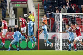 GOAL: Lee Peltier heads Rotherham United in front at Cafu's corner