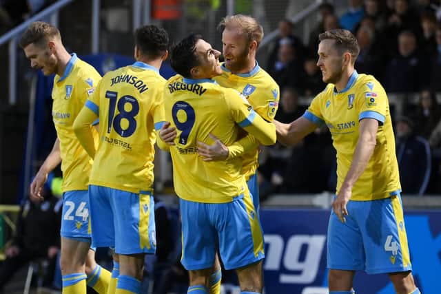 TOP MAN: Sheffield Wednesday's Barry Bannan celebrates with team-mates after scoring against Bristol Rovers at the Memorial Stadium Picture: Dan Mullan/Getty Images