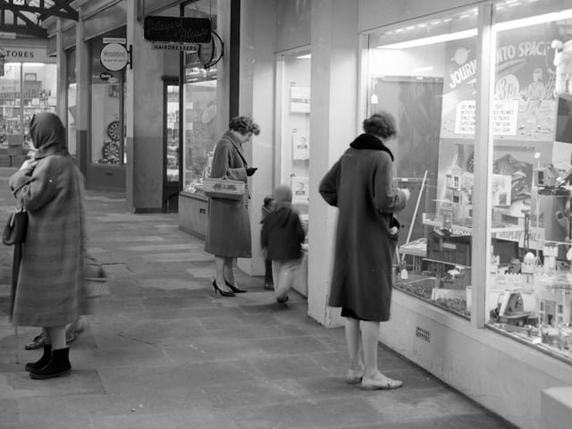 Handley Arcade in the sixties - did you used to stare longingly into the window of this shop as a child?