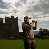 Bolton Estate in Wensleydale is to launch Curlew Safaris this June with a birdwatching tour. Gamekeeper Ian Sleightholm is pictured at Castle Bolton on the look out for Curlews. Picture taken by Yorkshire Post Photographer Simon Hulme