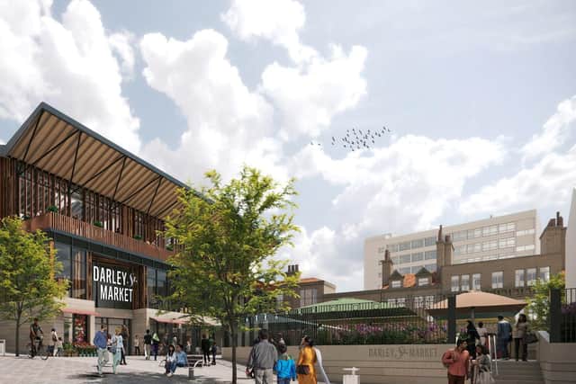 The new £23m Darley Street Market, which will be home to dozens of food stalls and shops as well as a stage for live events when it opens this summer, will be a key part of the neighbourhood.