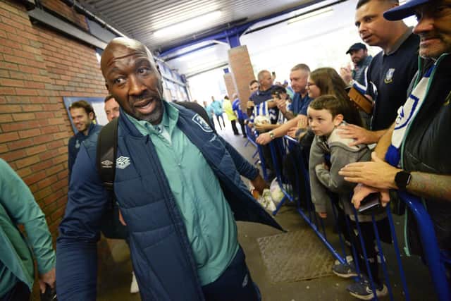 WECLOMED BACK: Huddersfield Town manager Darren Moore arrives at Hillsborough for Saturday's Yorkshire derby