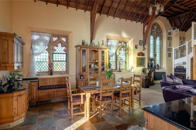 The property is rich in space and ecclesiastical features and