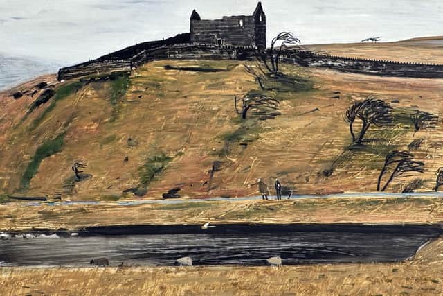 One of the many paintings Peter Brook did of Hannah Hauxwell at her remote farm "Showing us the Way"