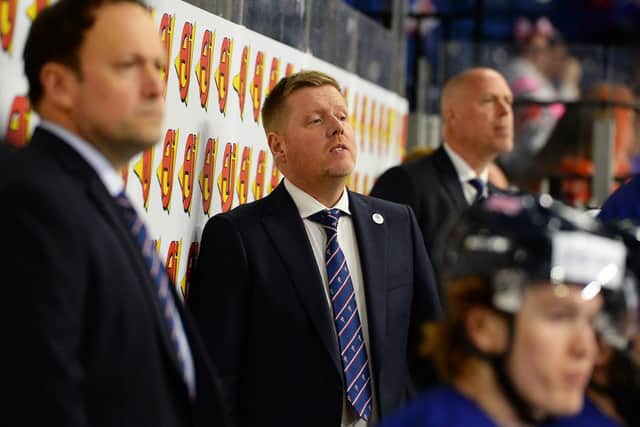 DECISIONS: GB head coach, Pete Russell. Picture: Dean Woolley/Ice Hockey UK